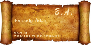 Borsody Ádám névjegykártya